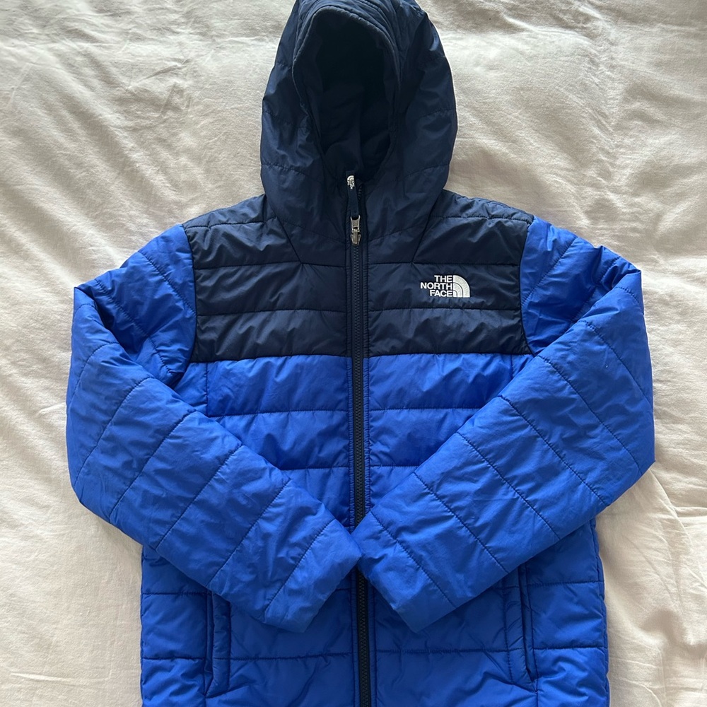 The North Face Kids Blue Puffer Coat Reversible Large 14/16